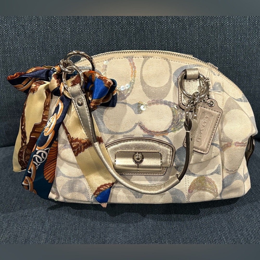 Coach Kristin Signature Sequin Shoulder Bag